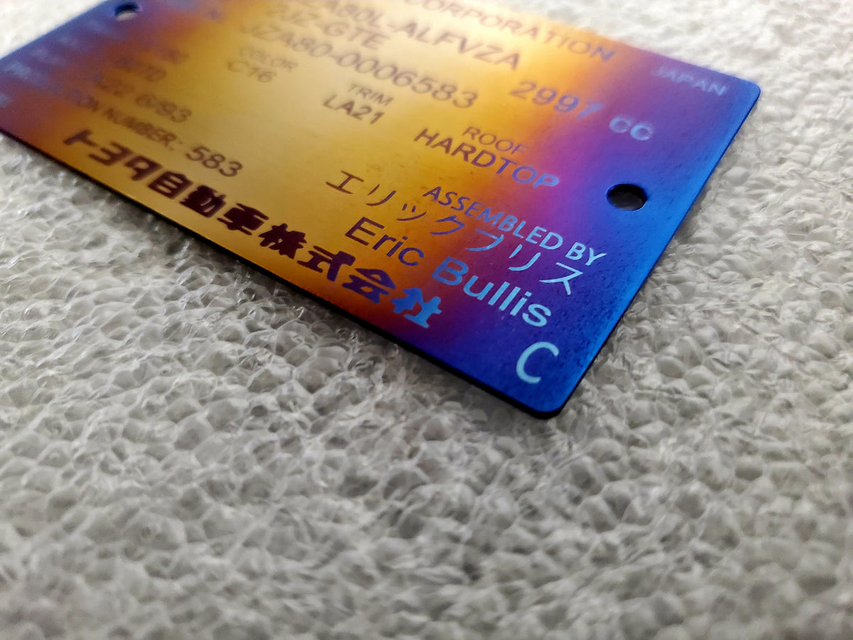 VIN / Spec plaque – Titanium Works