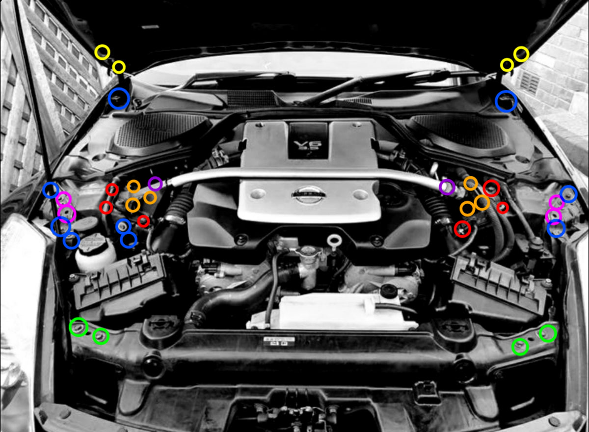 Nissan 350Z 370Z engine bay kit Titanium Works