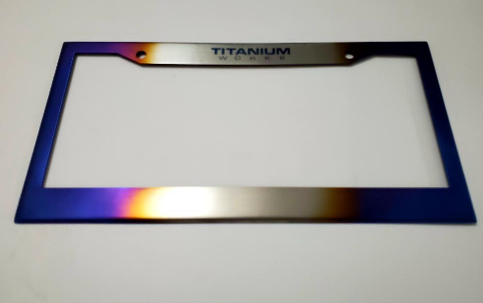 Titanium Works license plate frame