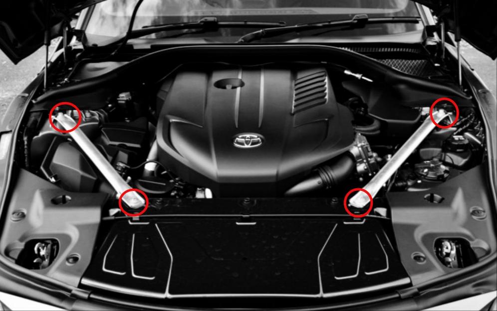 A90 supra chasis/strut brace hardware – Titanium Works